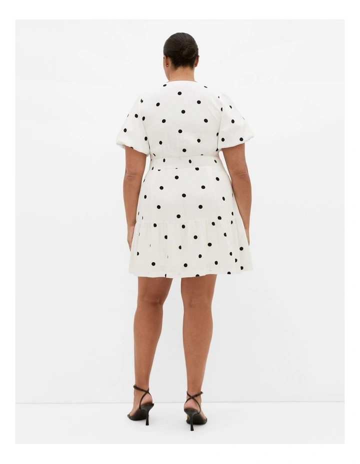 Plus Size Winslow Spot Print Mini Dress in ivory image 2