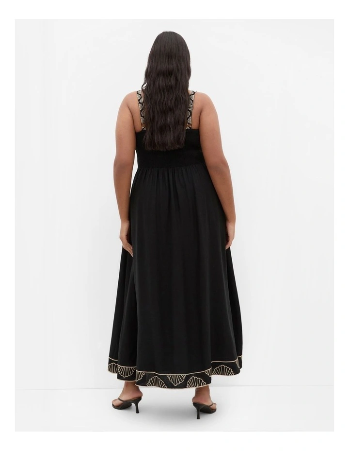 Bianca Border Detail Maxi Dress in Black image 2