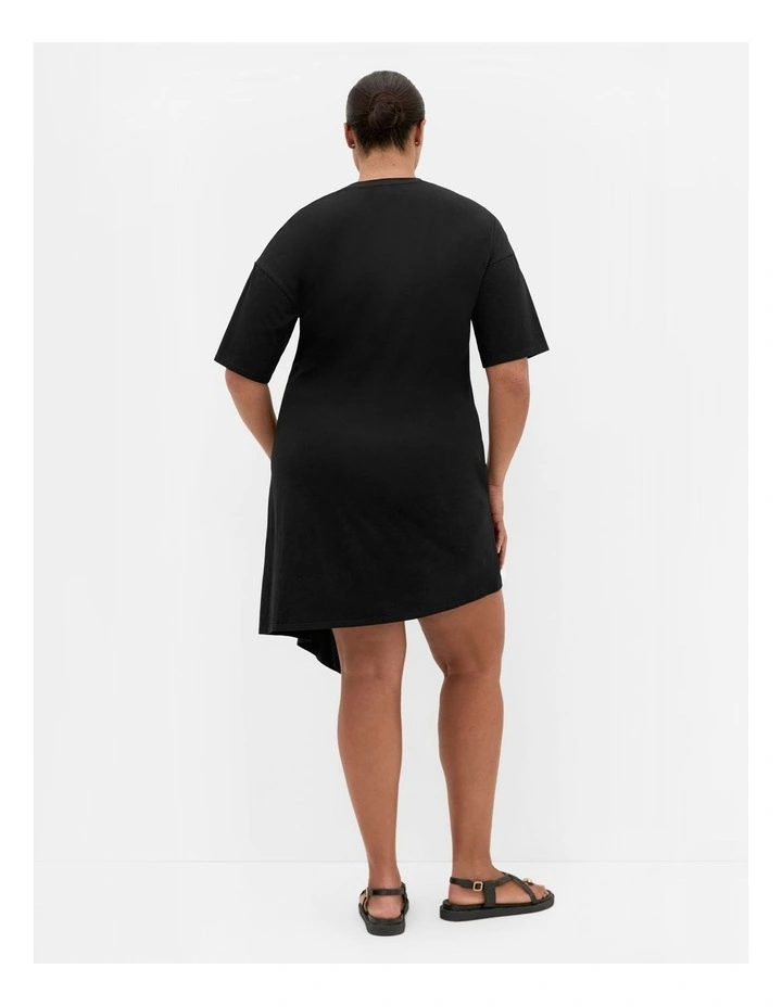 Plus Size Fashion Tee Mini Dress in black image 2