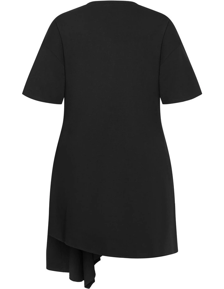 Plus Size Fashion Tee Mini Dress in black image 4