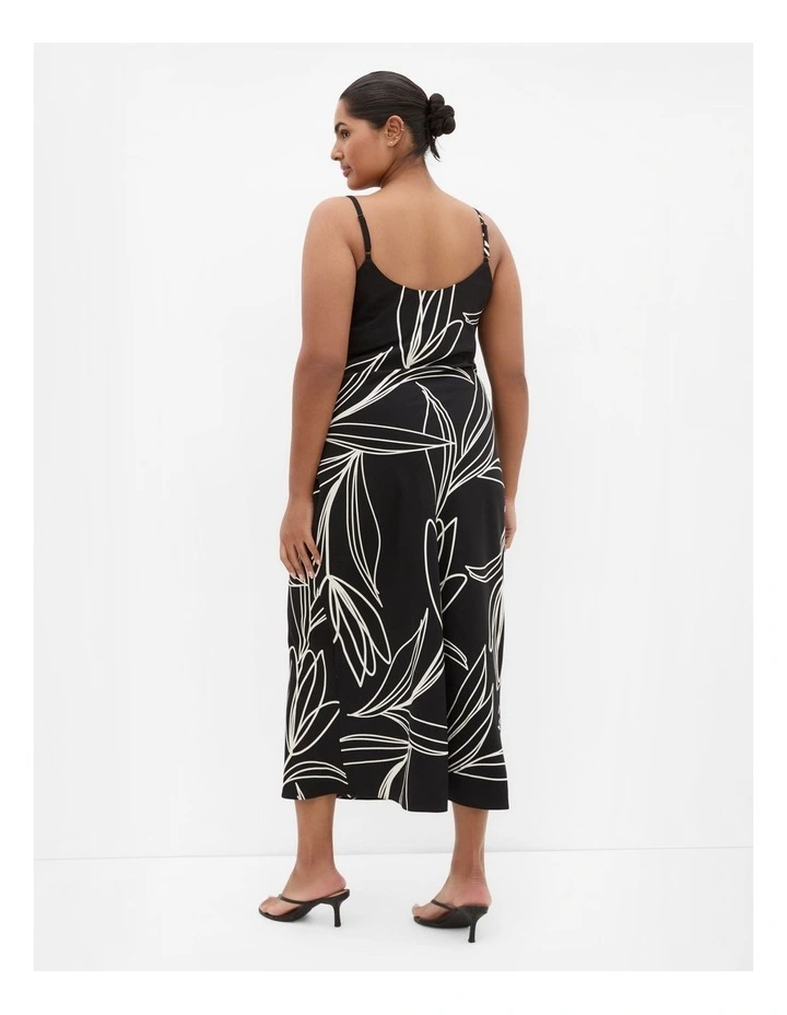 Sadie Print Slip Dress in Black image 2
