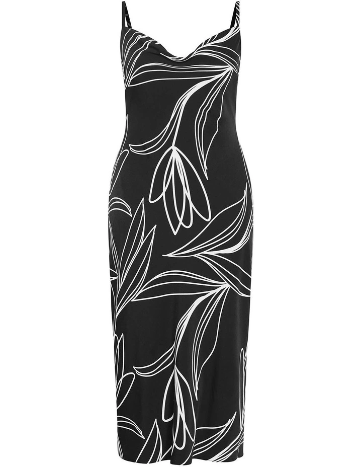 Sadie Print Slip Dress in Black image 3