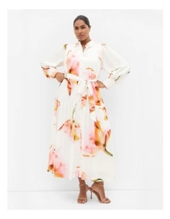 Haze Bloom Print Maxi Dress in Ivory