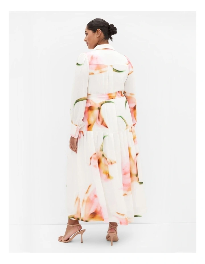 Haze Bloom Print Maxi Dress in Ivory image 2