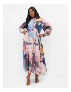 Haze Bloom Print Maxi Dress in Light Pink