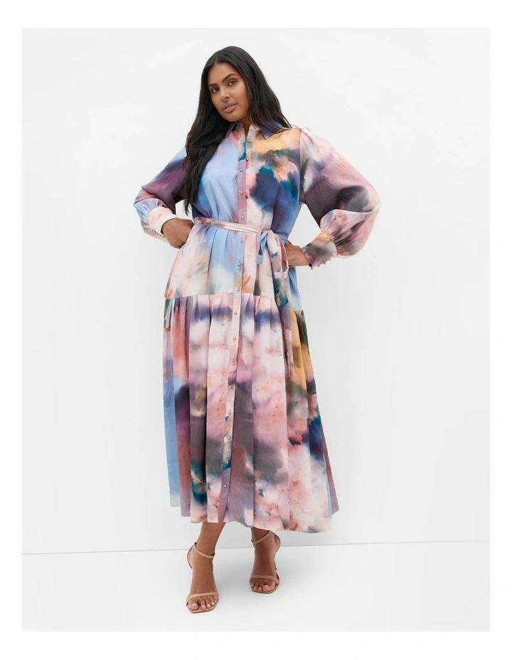 Haze Bloom Print Maxi Dress in Light Pink image 1