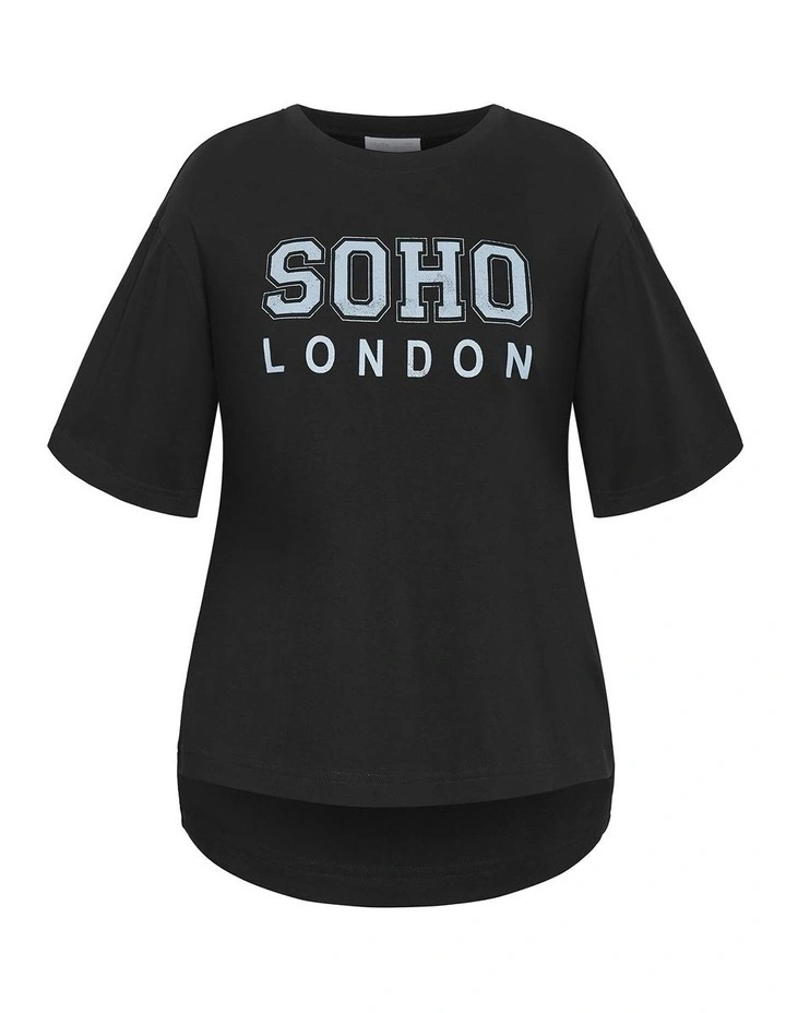 Plus Size Soho Cotton Tee in black image 3