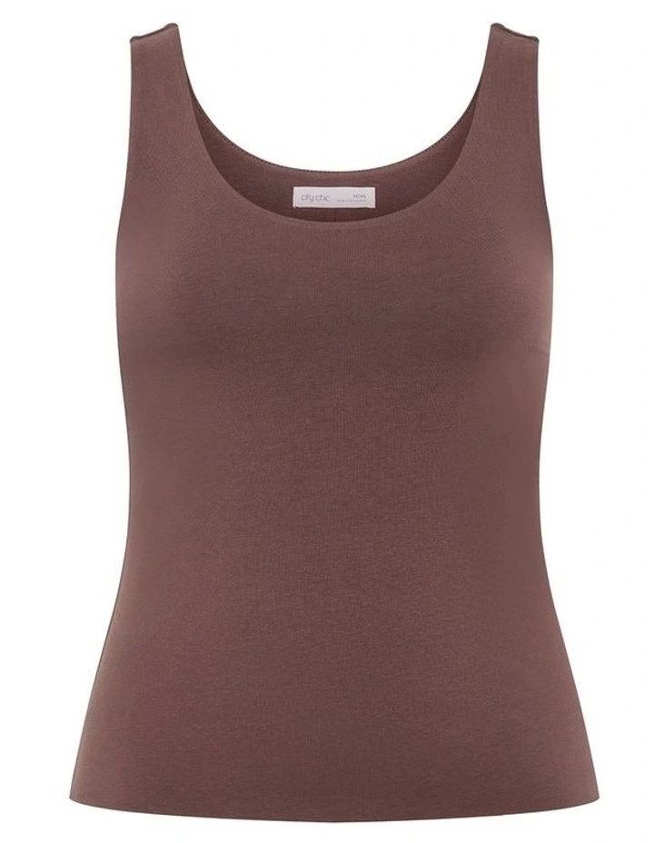 Plus Size Amelia Tank in chocolate image 3