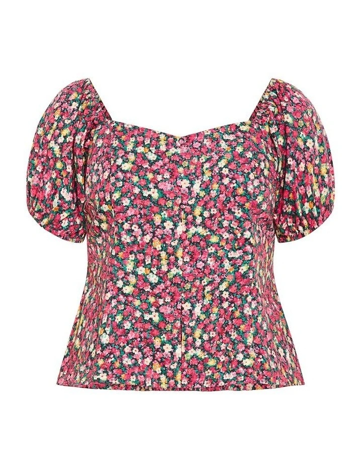 Plus Size Daisy Print Corset Top in pink image 3
