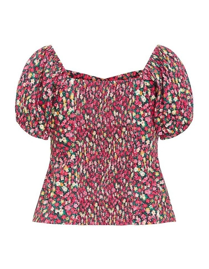 Plus Size Daisy Print Corset Top in pink image 4