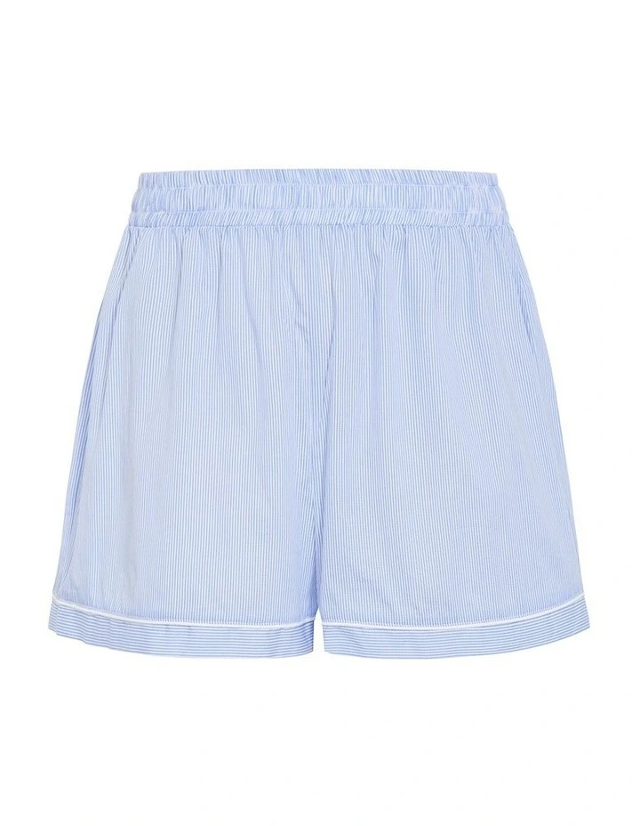 Stripe Cotton Pyjama Short in Sky Blue image 3