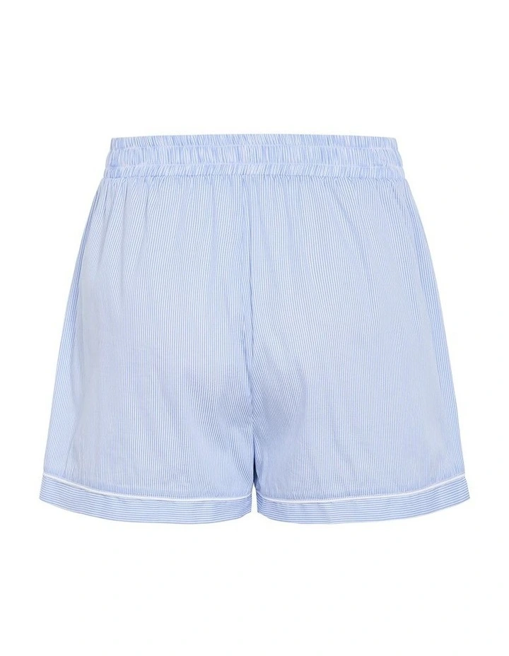 Stripe Cotton Pyjama Short in Sky Blue image 4