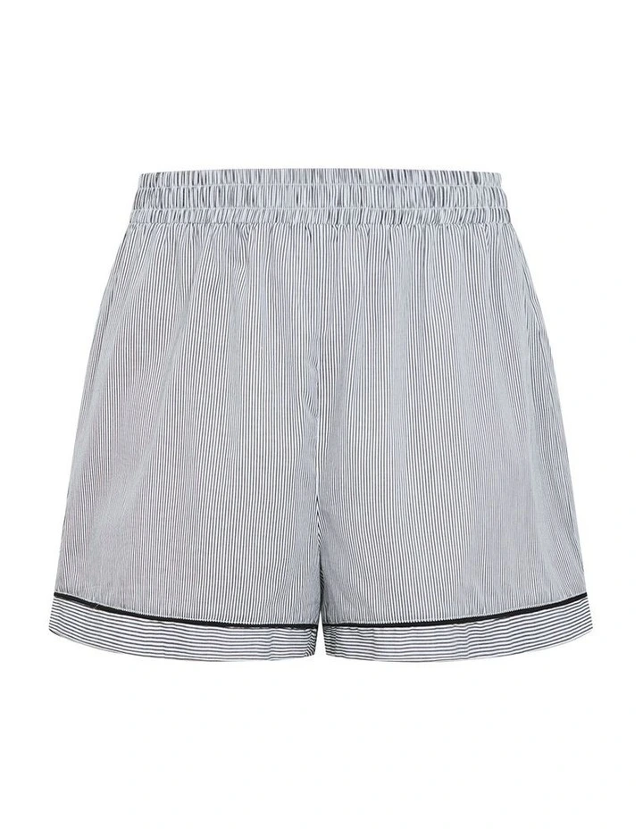 Stripe Cotton Pyjama Short in Charcoal image 3