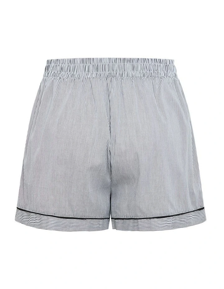 Stripe Cotton Pyjama Short in Charcoal image 4