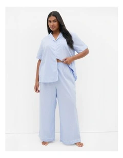 Stripe Cotton Pyjama Pant in Sky Blue