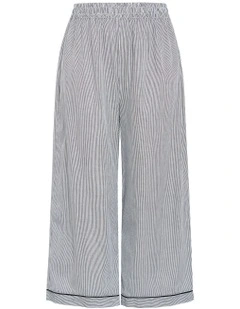 Stripe Cotton Pyjama Pant in Charcoal