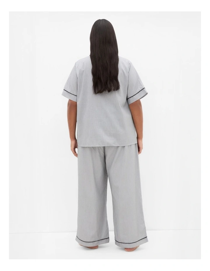 Stripe Cotton Pyjama Pant in Charcoal image 2