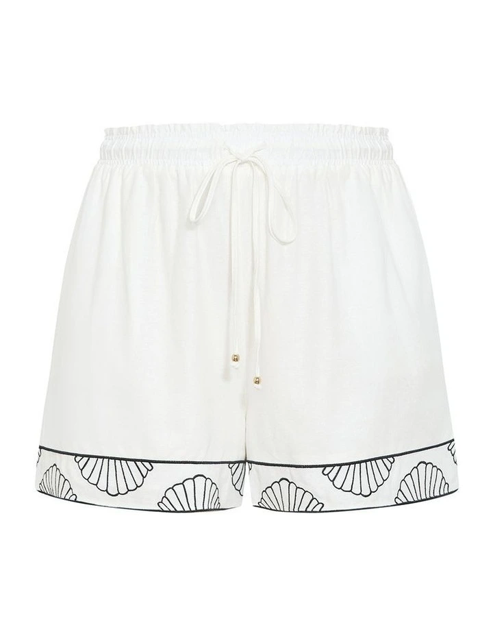 Bianca Border Detail Short in ivory image 3