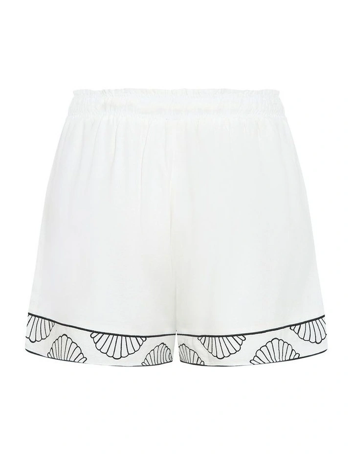 Bianca Border Detail Short in ivory image 4