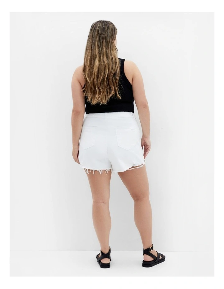 Plus Size Shannah Rip Short in ivory image 2