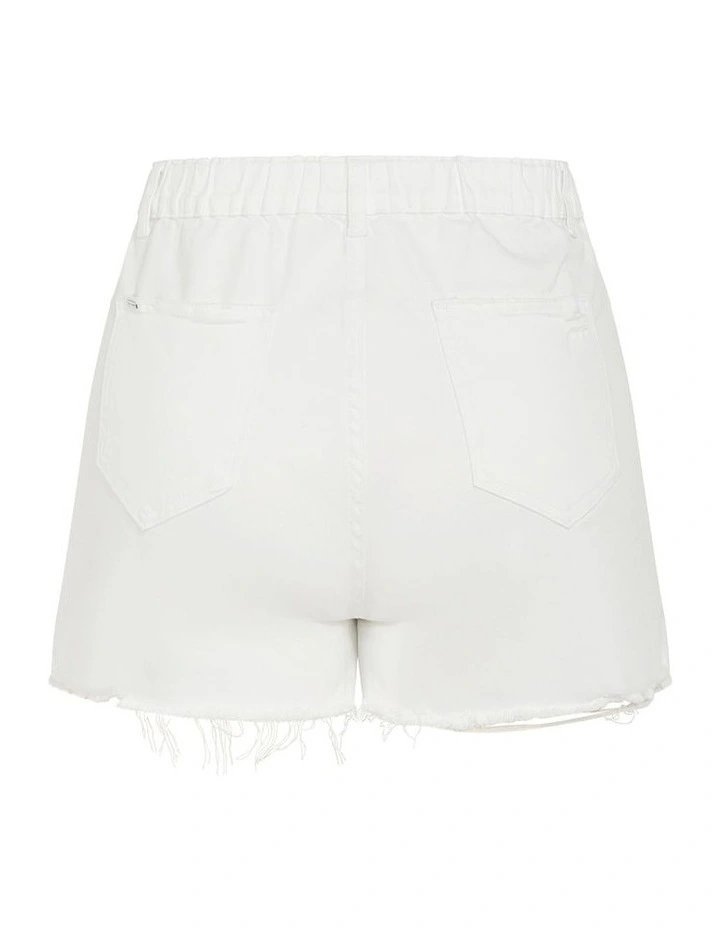 Plus Size Shannah Rip Short in ivory image 4