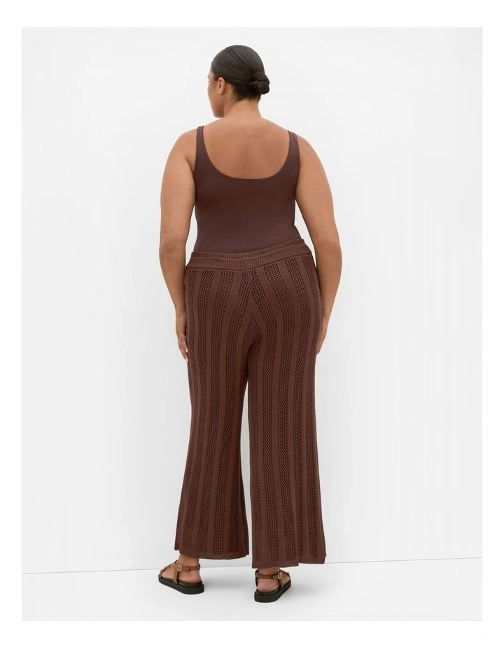 Crochet Wide Leg Pant in Chocolate image 2