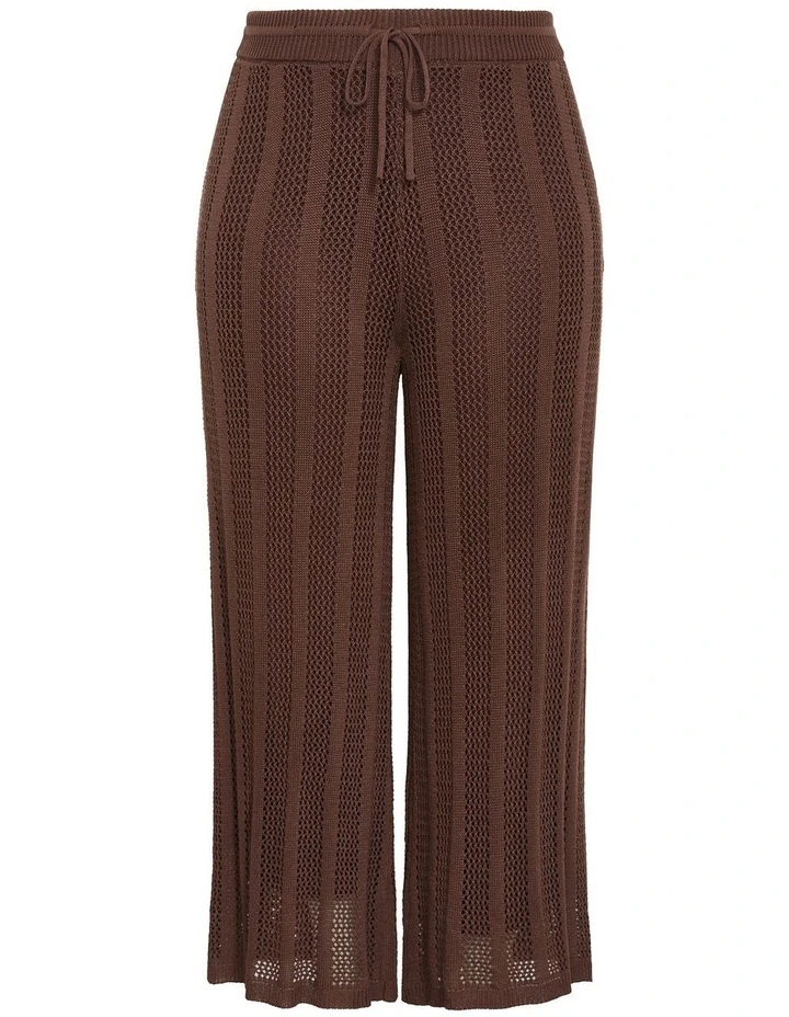 Crochet Wide Leg Pant in Chocolate image 3