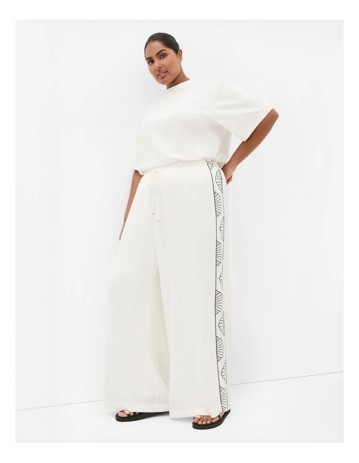 Bianca Side Detail Pant in Ivory image 1