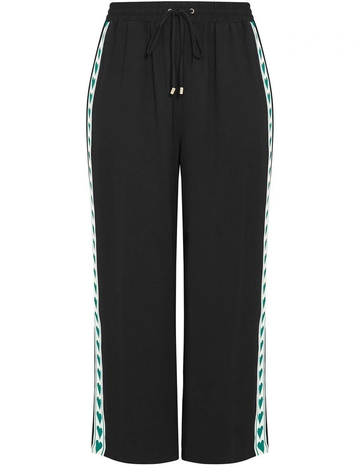 Side Hearts Wide Leg Pant in Black image 3