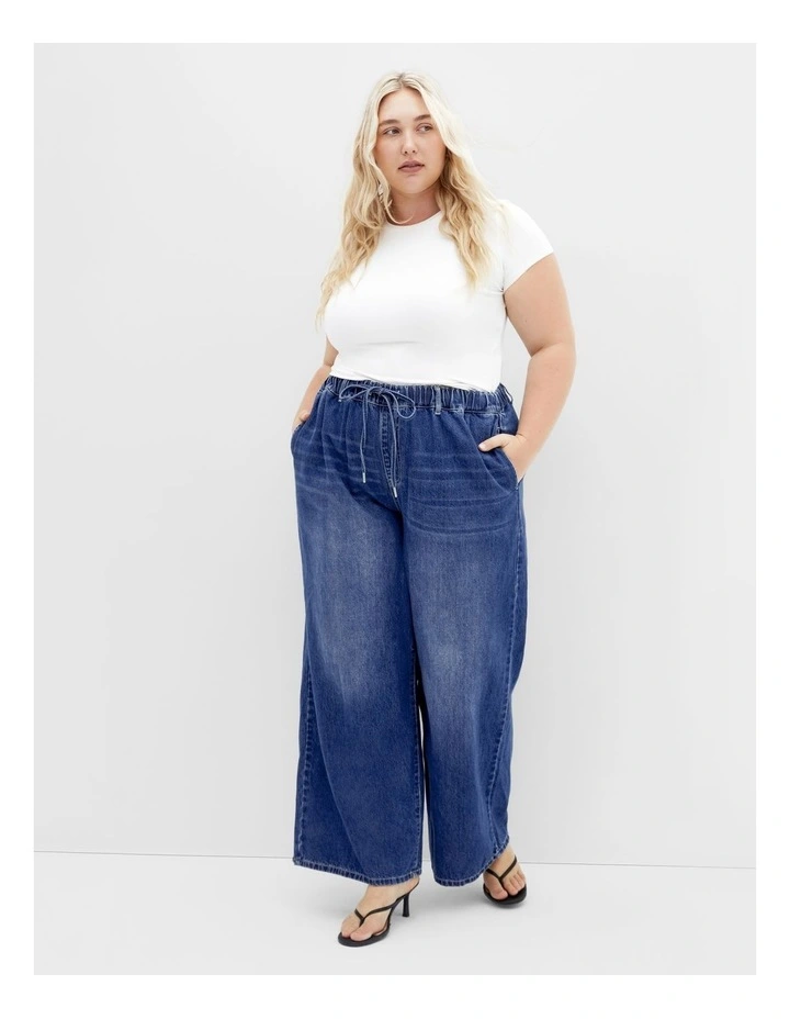 Plus Size Jorja Wide Leg Jean in mid wash image 1