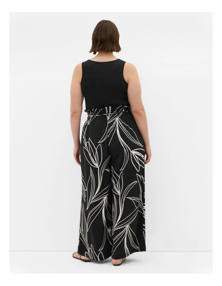 Shania Bloom Print Wide Leg Pant in Black image 2