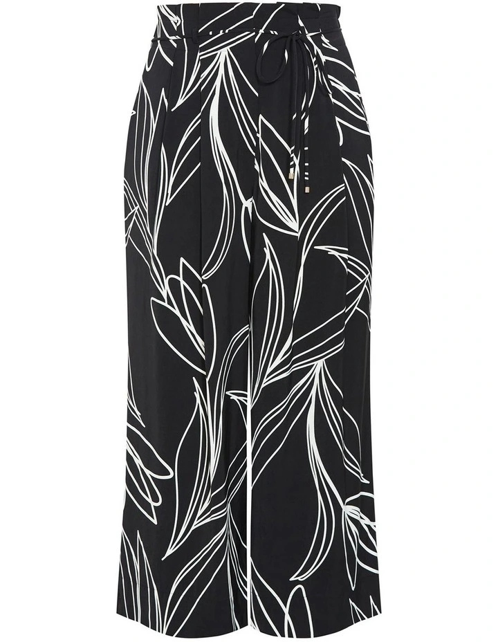 Shania Bloom Print Wide Leg Pant in Black image 3