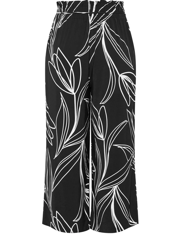 Shania Bloom Print Wide Leg Pant in Black image 4
