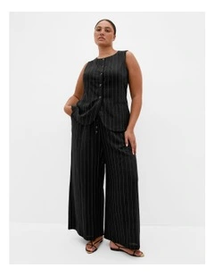 Kelly Stripe Vest in Black