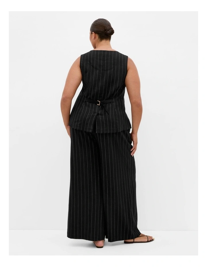 Kelly Stripe Vest in Black image 2