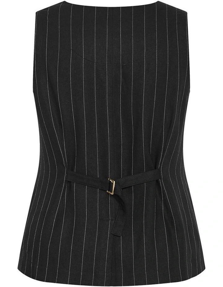 Kelly Stripe Vest in Black image 4