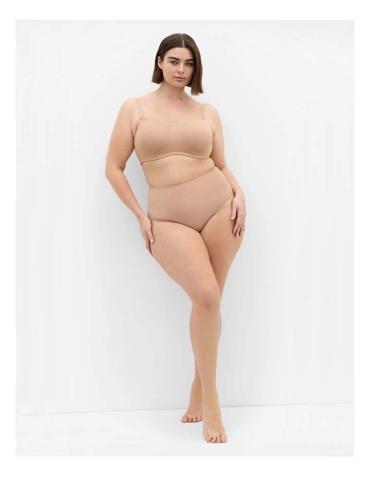 Luxe Microfibre Hi Thong Pack of 3 in cafe image 1