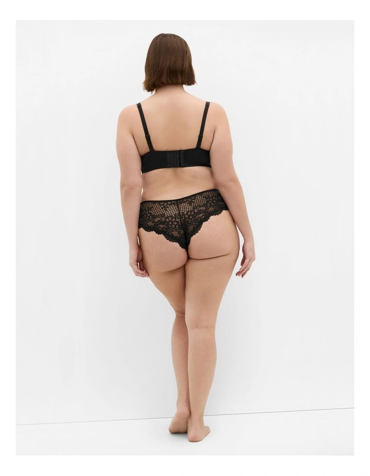 Allure Ouvert Cheeky Panty in Black image 2