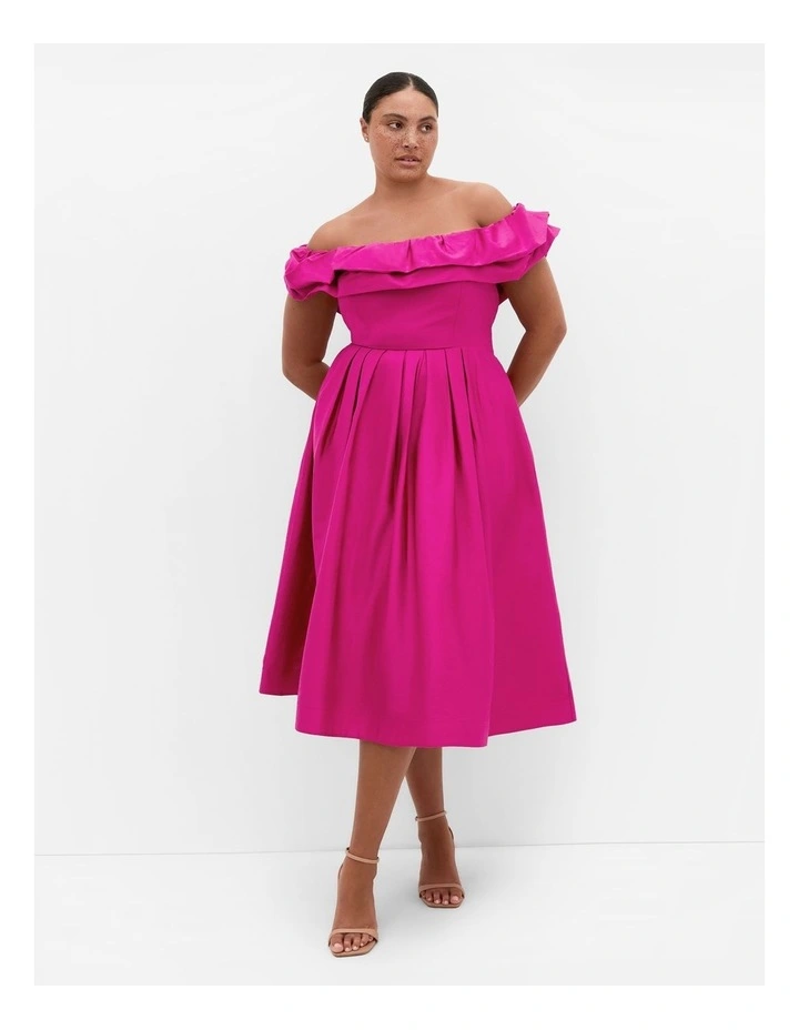 Mayah Midi Dress in Framboise image 1