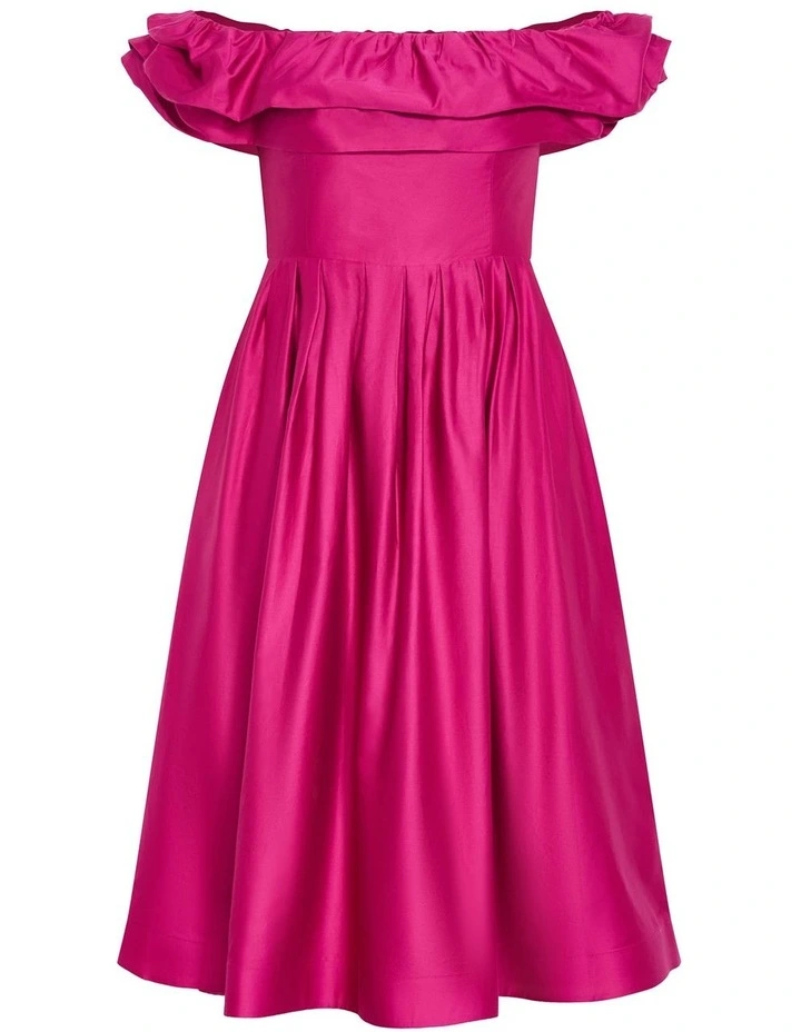 Mayah Midi Dress in Framboise image 3