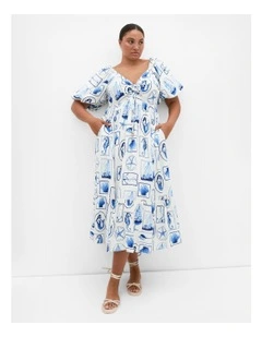 Giselle Amalfi V Neck Maxi Dress in White