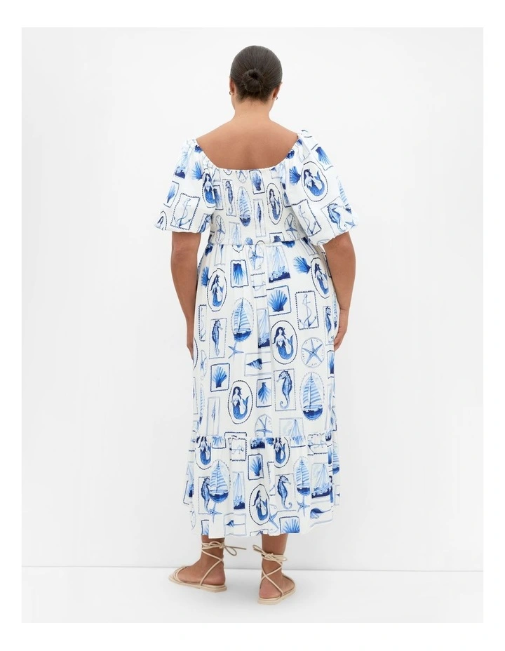 Giselle Amalfi V Neck Maxi Dress in White image 2