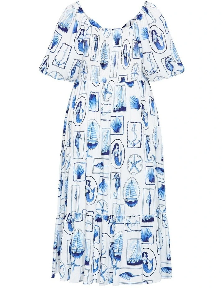 Giselle Amalfi V Neck Maxi Dress in White image 4