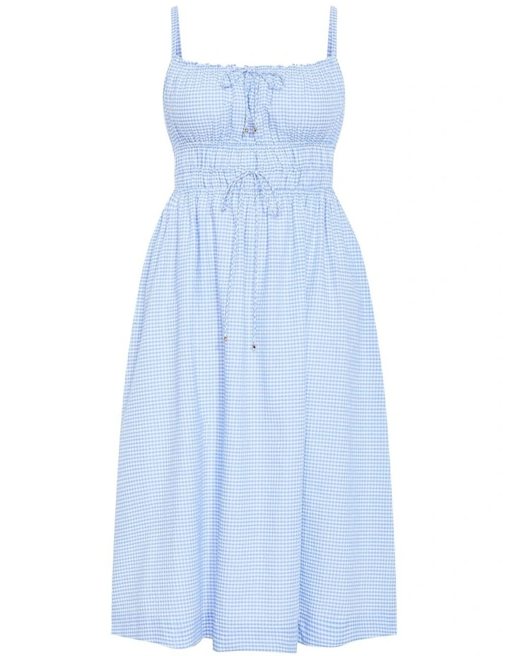 Sunset Gingham Midi Dress in Blue image 3