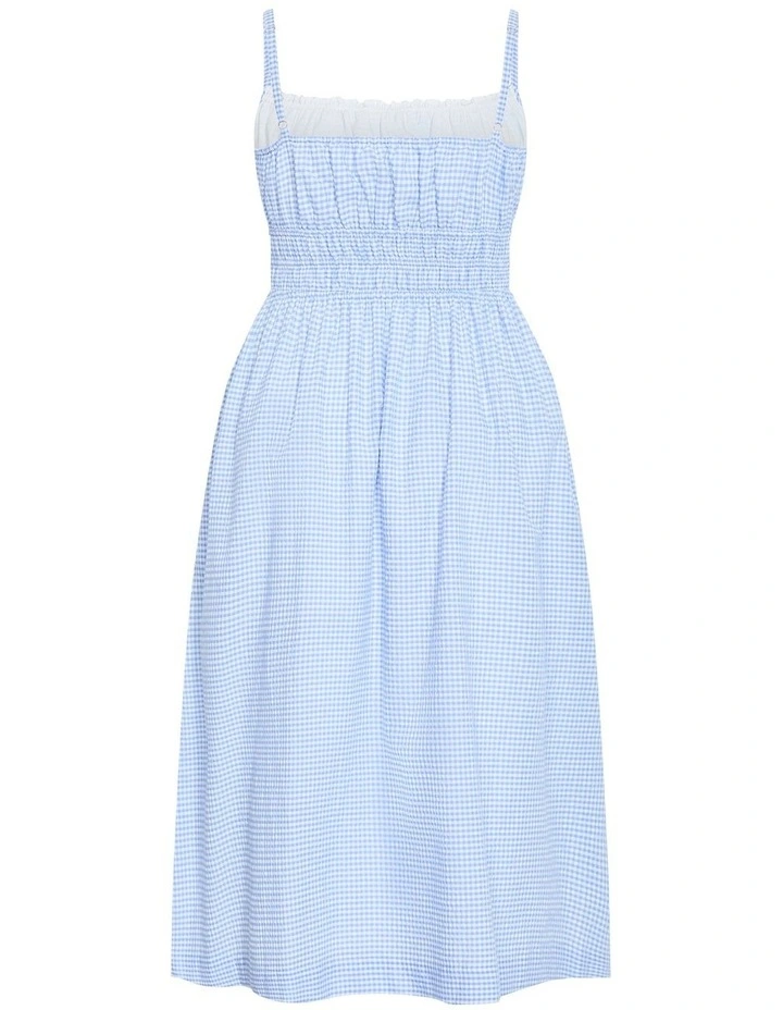 Sunset Gingham Midi Dress in Blue image 4