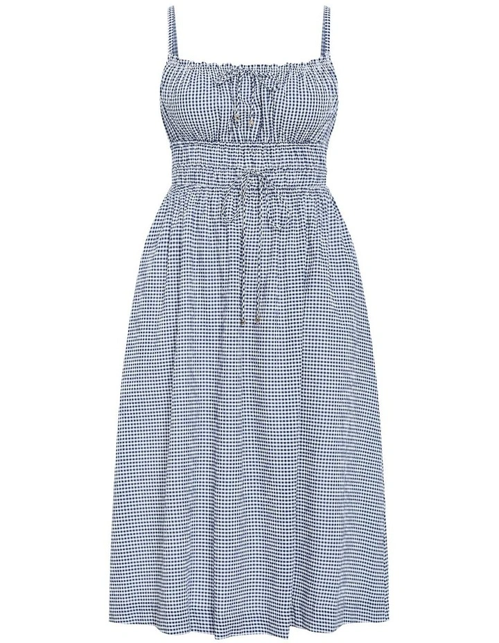 Sunset Gingham Midi Dress in Navy image 3