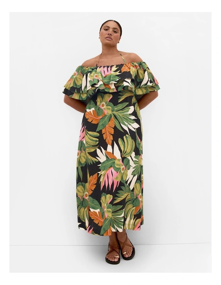 Paradiso Print Maxi Dress in Black image 1