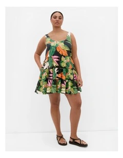 Paradiso Print Mini Dress in Black