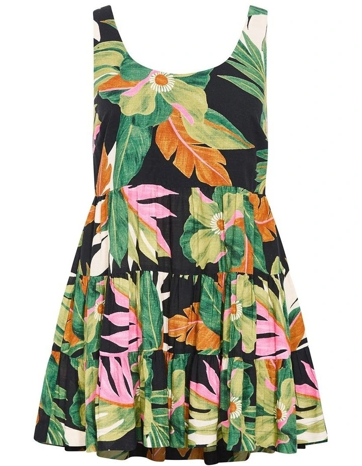Paradiso Print Mini Dress in Black image 3