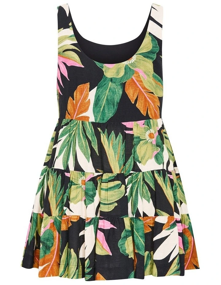 Paradiso Print Mini Dress in Black image 4